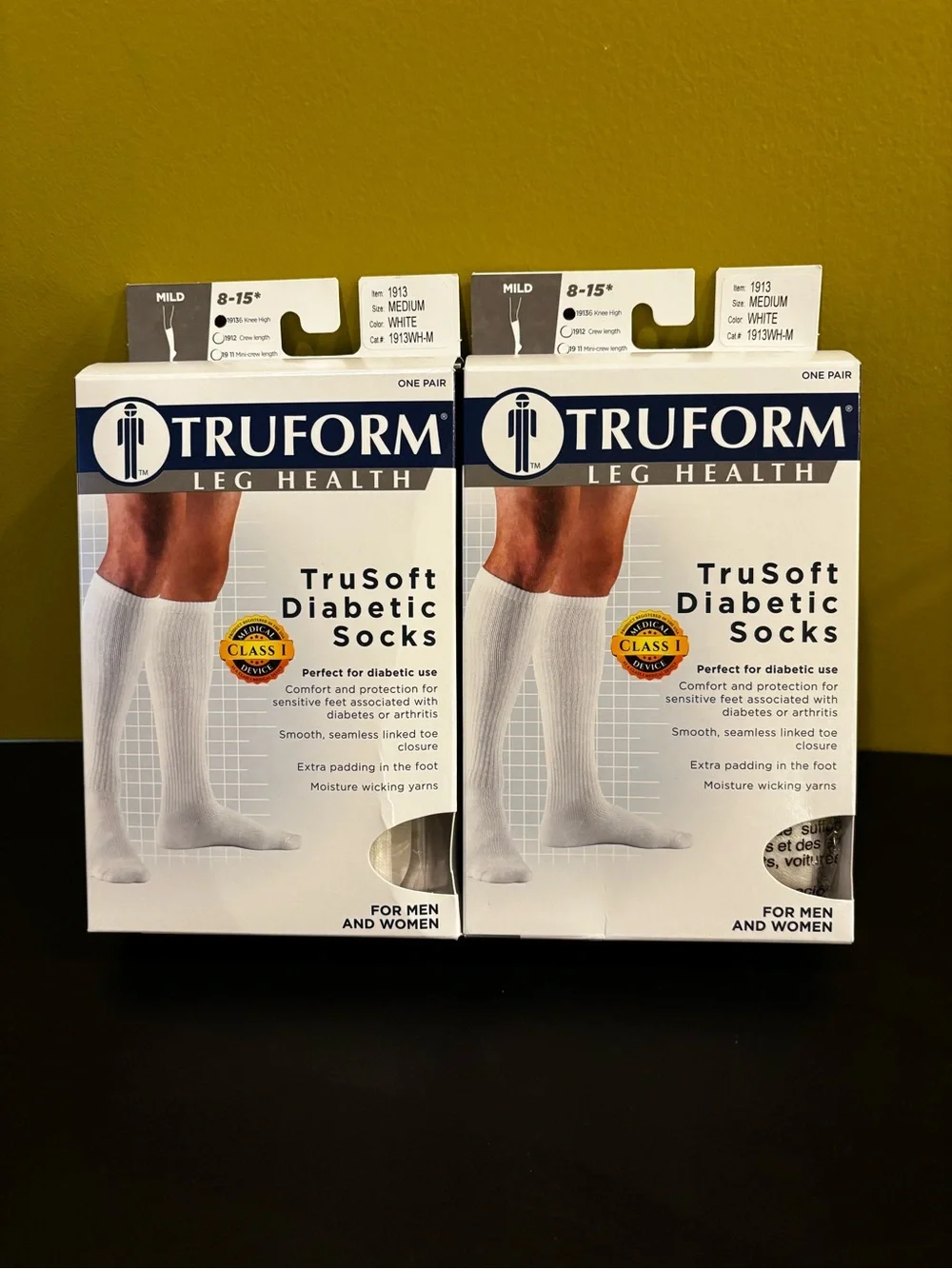 TruSoft Diabetic Socks - White